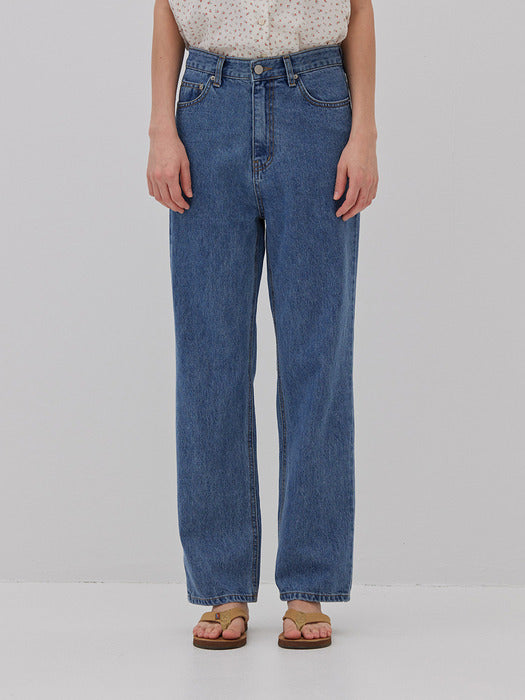 Mango Maniplease Mono Jeans Mid Blue
