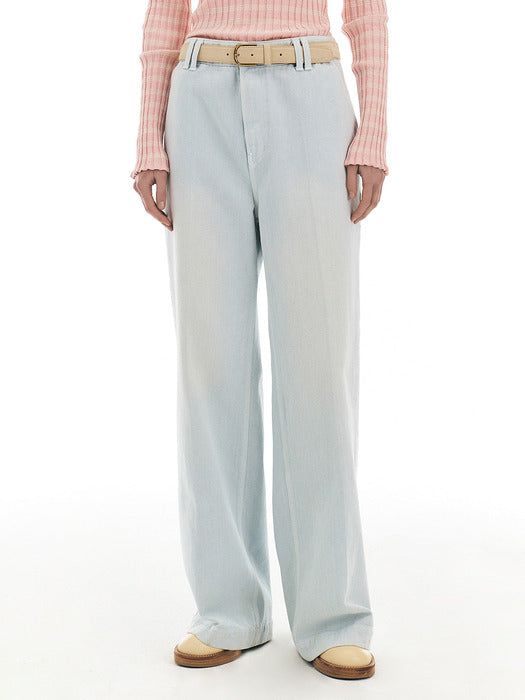 Grove Mat Straight Pants [LIGHT BLUE]