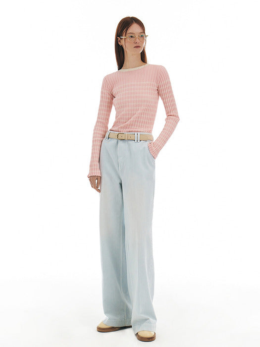 Grove Mat Straight Pants [LIGHT BLUE]