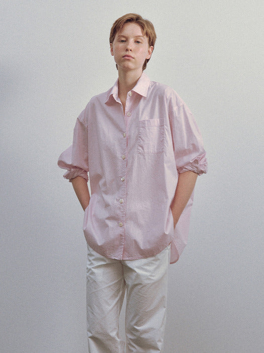 [nothing written] Timon striped cotton shirt (Pastel pink)