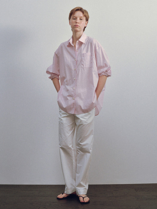 Cotton drawstring pants (White)