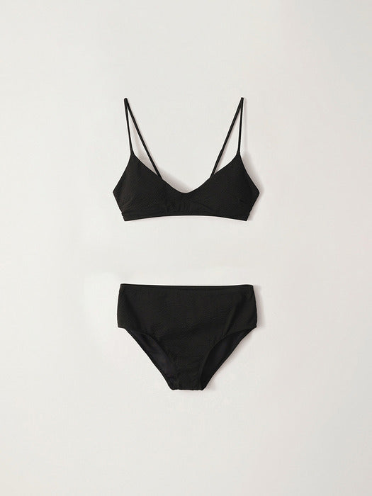 Nothing Written Seersucker bikini (Black)