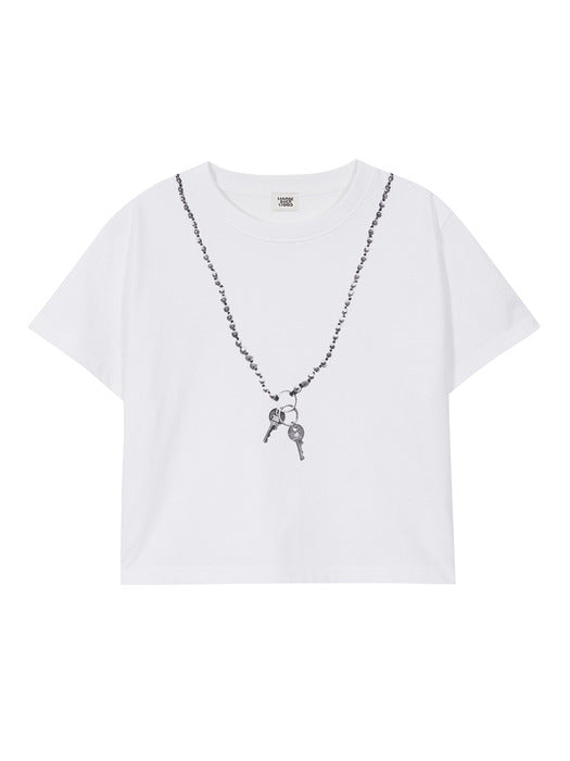 LOGO KEY CHAIN T-SHIRT_white