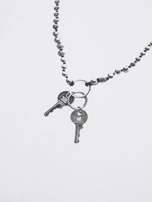 LOGO KEY CHAIN T-SHIRT_white