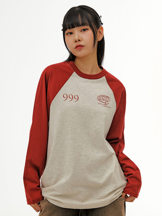 [ambler] 999 Raglan Over fit Long-Sleeve Ajs102 (Burgundy)