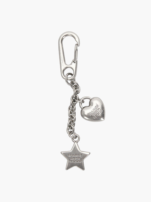 Margesherwood Heart Star Keychain
