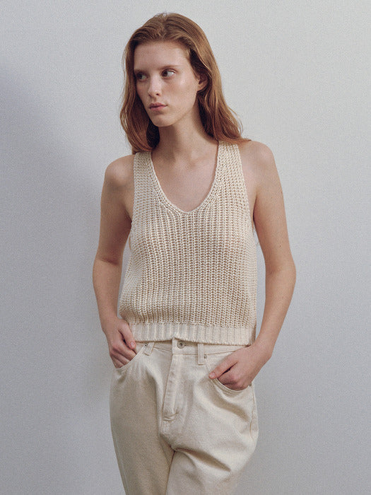 [nothing written] Greta knit top (Ivory)