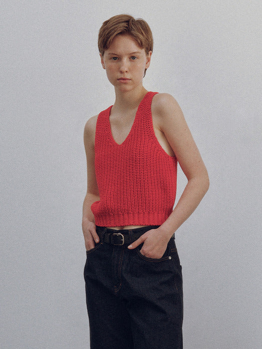 [nothing written] Greta knit top (Red)
