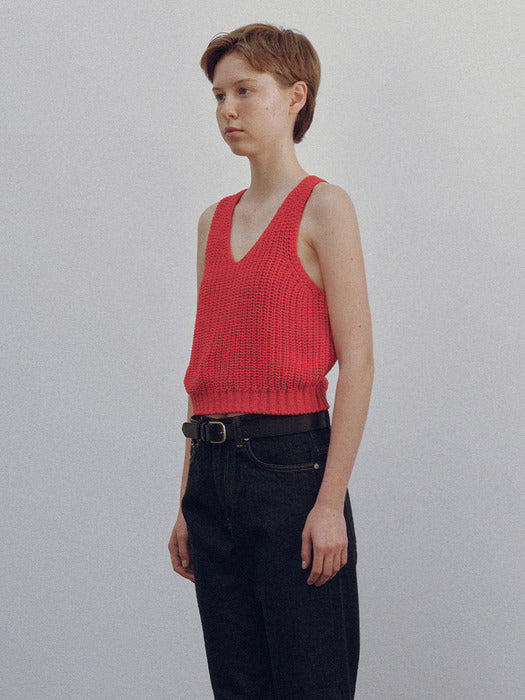 [nothing written] Greta knit top (Red)