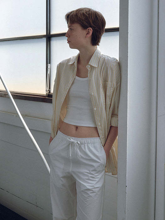 Nothing Written Timon striped cotton shirt (Butter)
