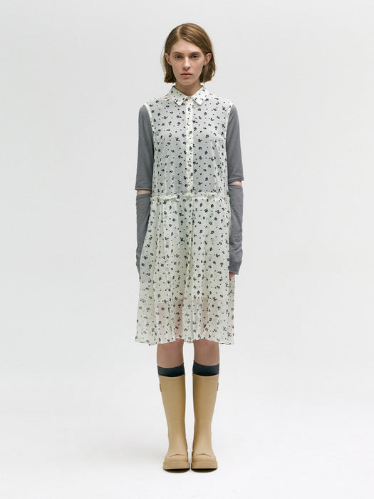 RIBBON RUBBER BOOTS LONG_beige