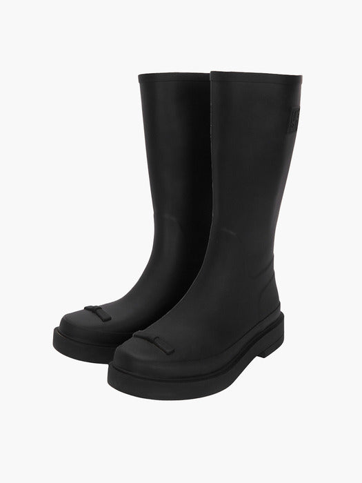 [Margesherwood] Ribbon Rubber Boots LONG_black