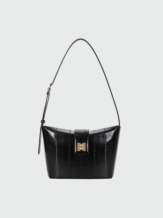 Eenk Hobart Folded Top Small Bucket Bag - Black
