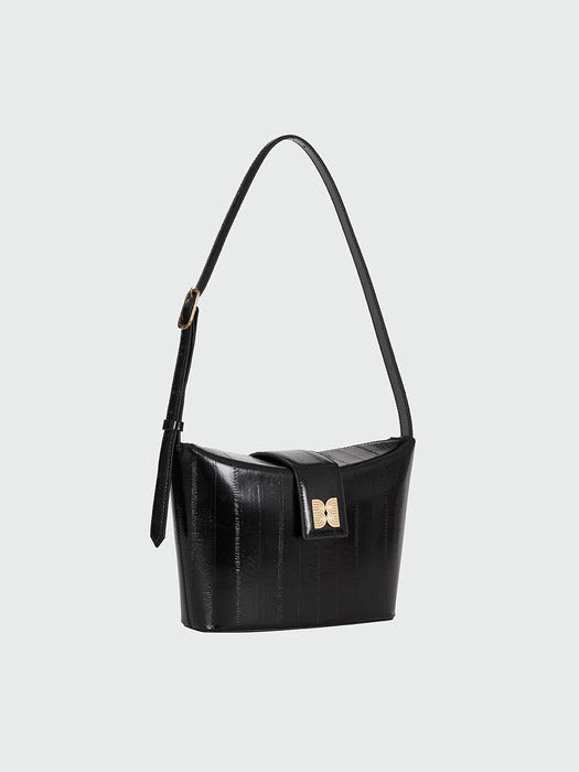 Eenk Hobart Folded Top Small Bucket Bag - Black