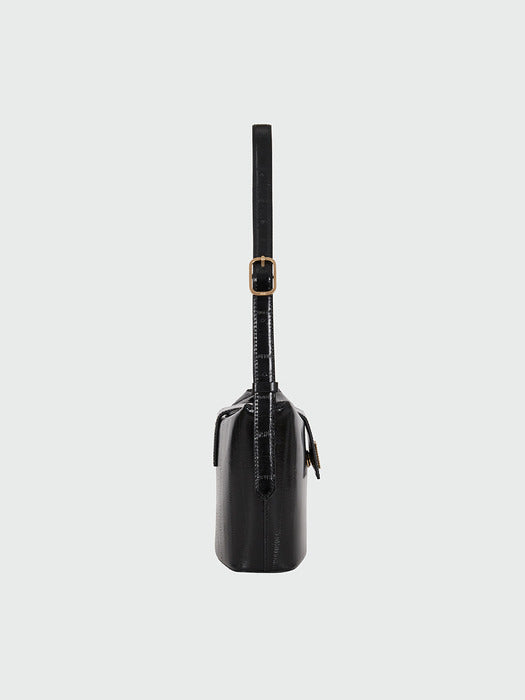 Eenk Hobart Folded Top Small Bucket Bag - Black