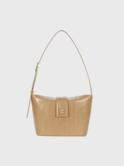 Eenk Hobart Folded Top Small Bucket Bag - Beige