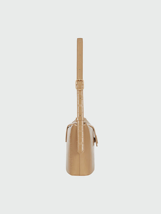 Eenk Hobart Folded Top Small Bucket Bag - Beige