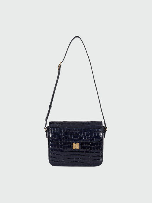 Eenk Hestiy Logo Flap Square Bag - Navy