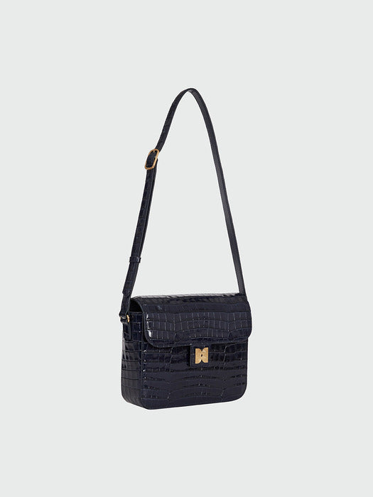 Eenk Hestiy Logo Flap Square Bag - Navy