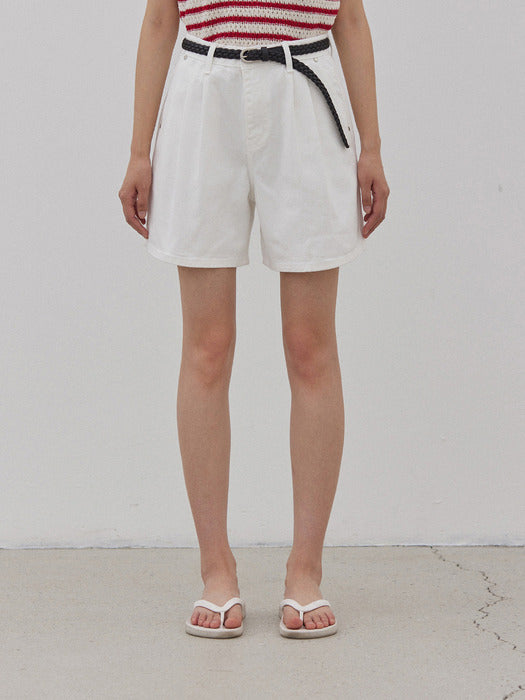 Mango Maniplease Bri Pintuck Denim Shorts