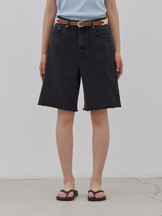 Wconcept_Mango_Maniplease Mango Maniplease Ousto Black Denim Shorts