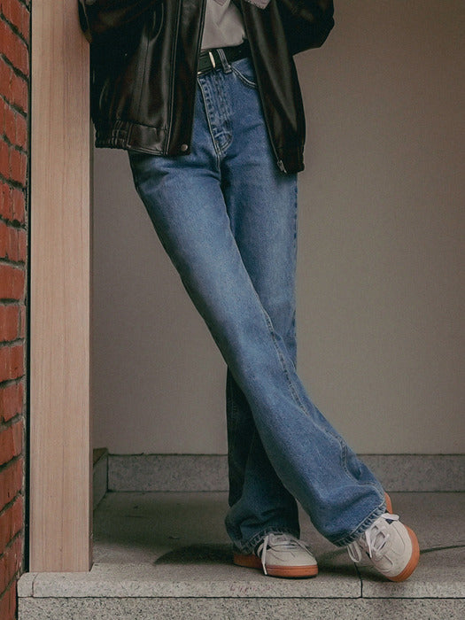 Tillidie Semi boots cut hybrid denim pants Blue