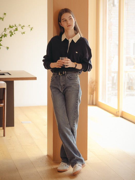 Tillidie Semi boots cut hybrid denim pants Blue
