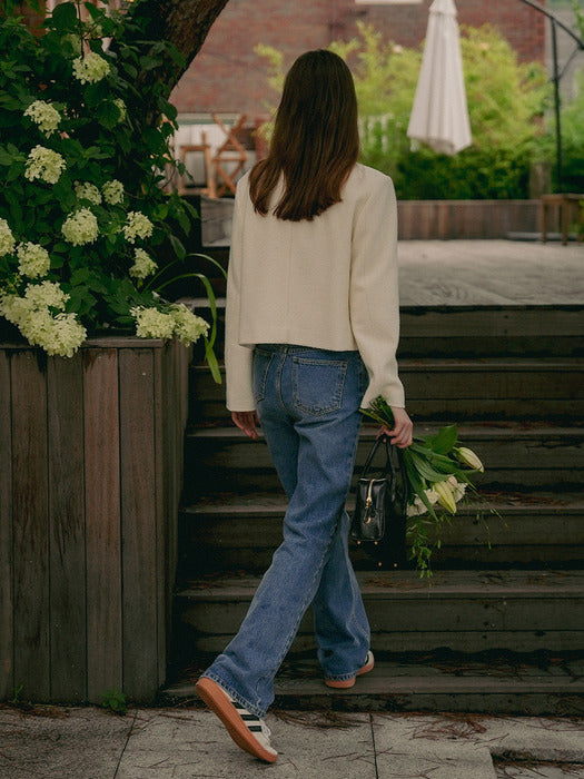 Tillidie Semi boots cut hybrid denim pants Blue