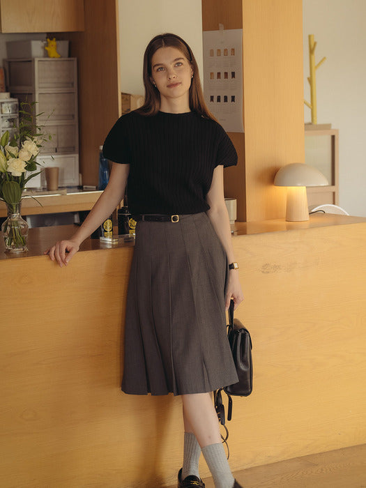 Tillidie Belt set pleats midi skirt