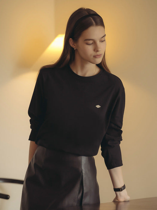 Tillidie Silket cotton long sleeve t-shirt Black