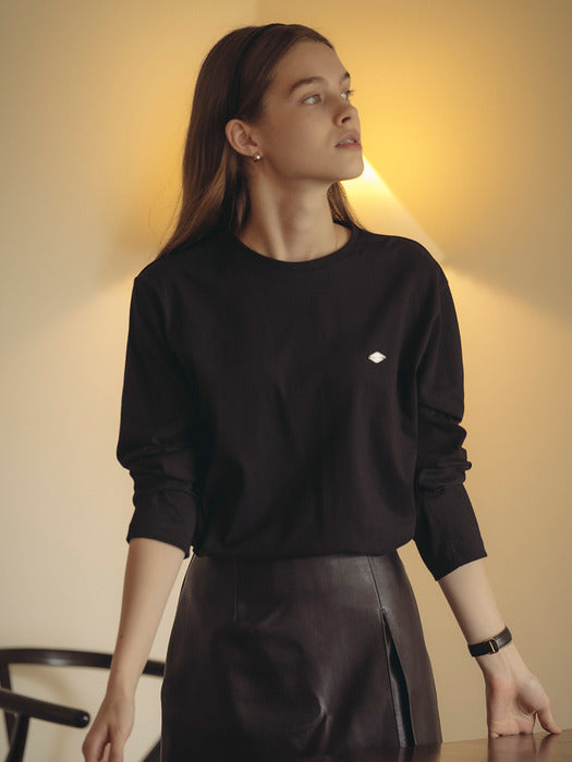 Tillidie Silket cotton long sleeve t-shirt Black