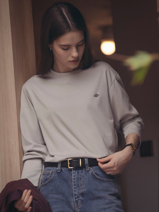 [TILLIDIE] Silket cotton long sleeve t-shirt_Gray