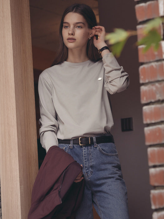 [TILLIDIE] Silket cotton long sleeve t-shirt_Gray