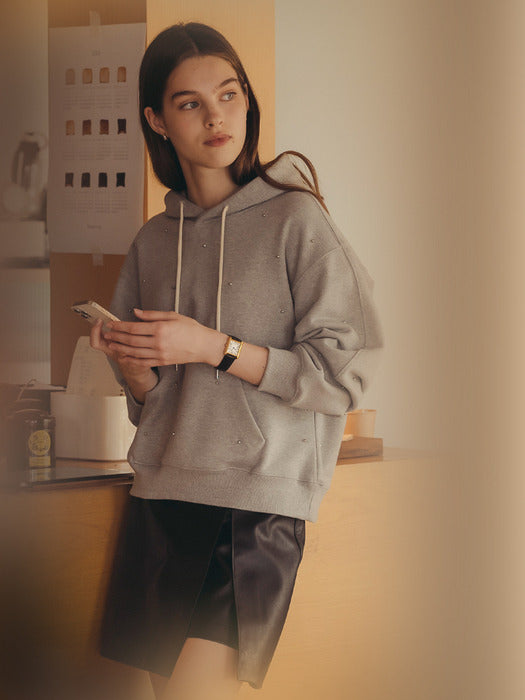 [TILLIDIE] Ornament stud hooded MTM_Melange