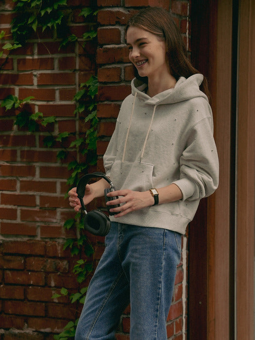 [TILLIDIE] Ornament stud hooded MTM_Oatmeal