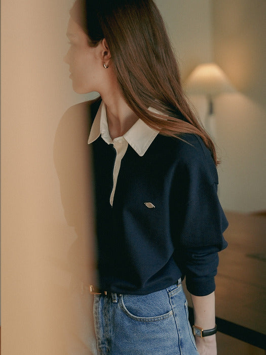 Tillidie Cotton solid polo t-shirt Navy