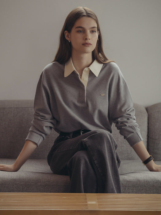 Tillidie Cotton solid polo t-shirt Melange