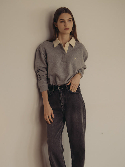 Tillidie Cotton solid polo t-shirt Melange