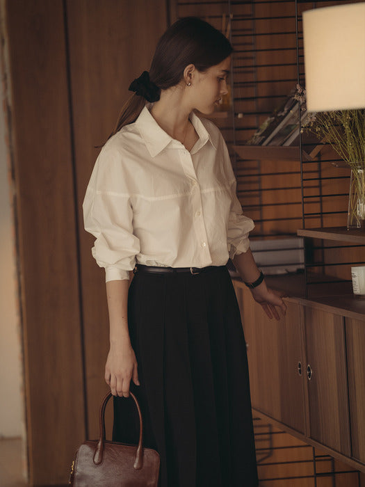 Tillidie Dolphin line cotton shirt Ivory