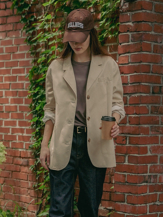 [TILLIDIE] Overfit bio washing cotton jacket_Beige