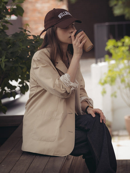 [TILLIDIE] Overfit bio washing cotton jacket_Beige