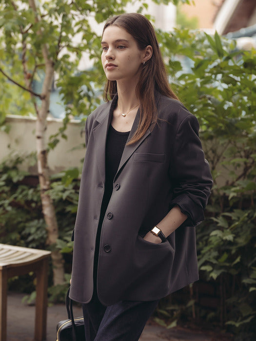 [TILLIDIE] Essential 3-button blazer_Gray