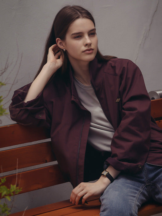 Tillidie Bonnie cotton bomber jumper Wine