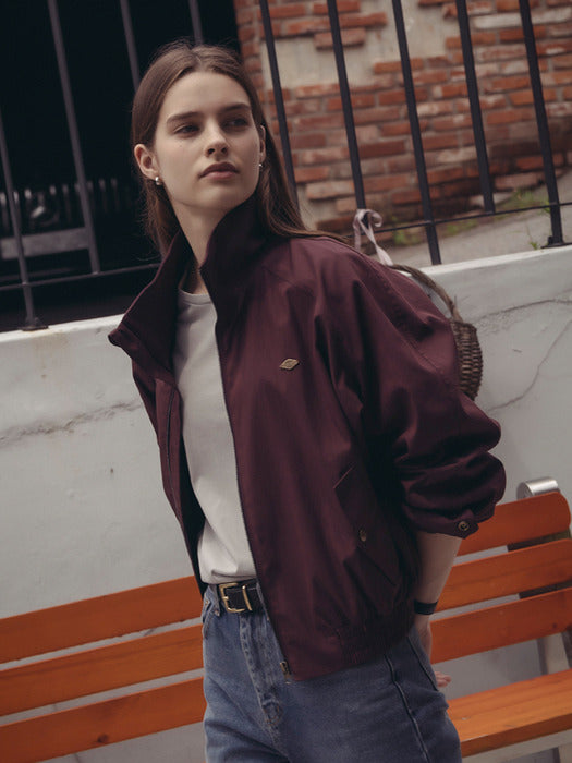 Tillidie Bonnie cotton bomber jumper Wine