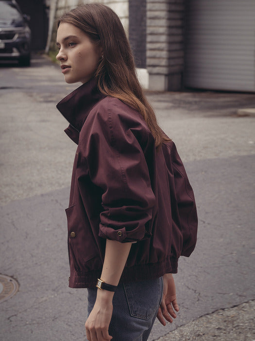 Tillidie Bonnie cotton bomber jumper Wine