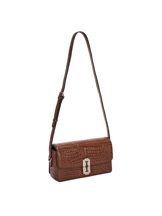 [vunque] Occam Droit Shoulder Piccolo Croco Burn Brown