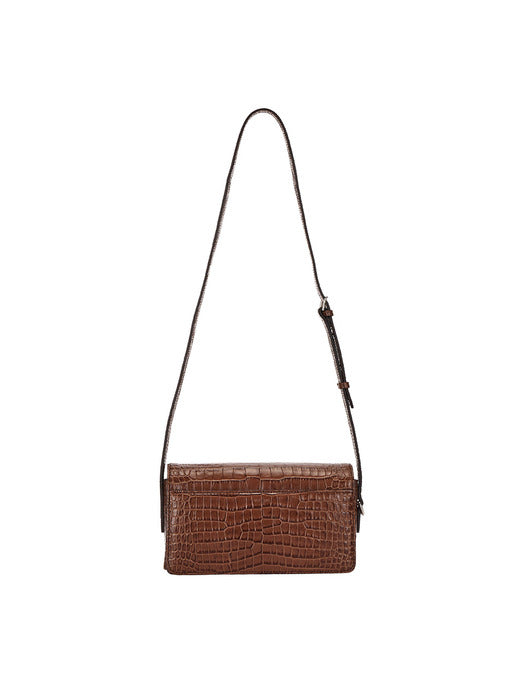[vunque] Occam Droit Shoulder Piccolo Croco Burn Brown