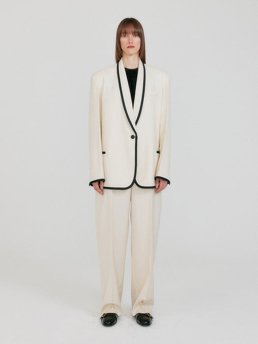 Eenk Zoviet Shawl Collar Single-Button Jacket - Ivory