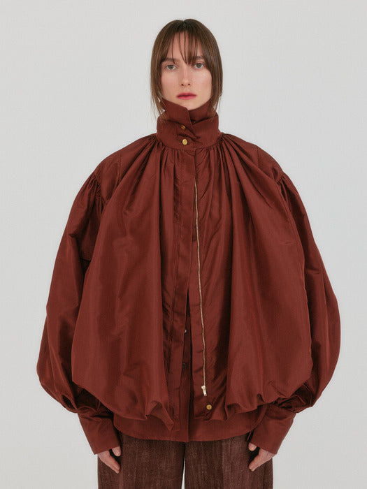 Eenk Zoem Shirred Volume Jumper - Brown