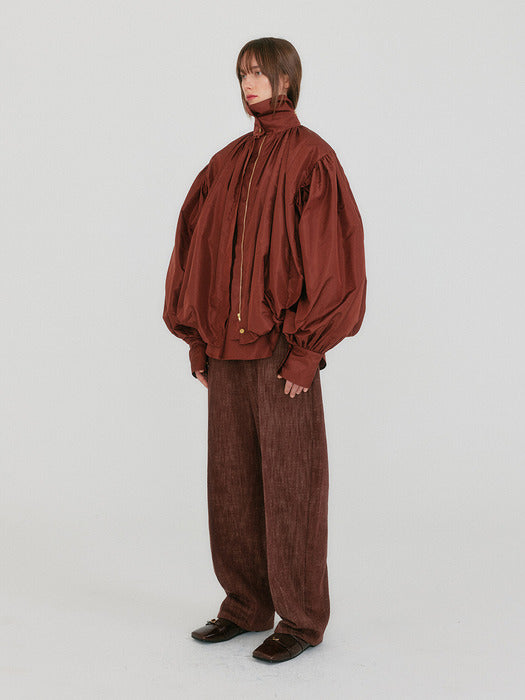 Eenk Zoem Shirred Volume Jumper - Brown
